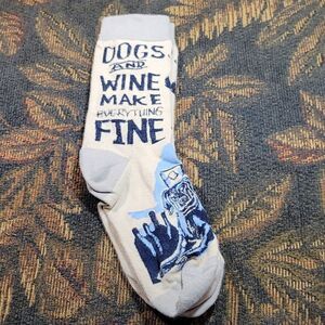 Wine and Dogs Make Everything Fine Novelty Socks